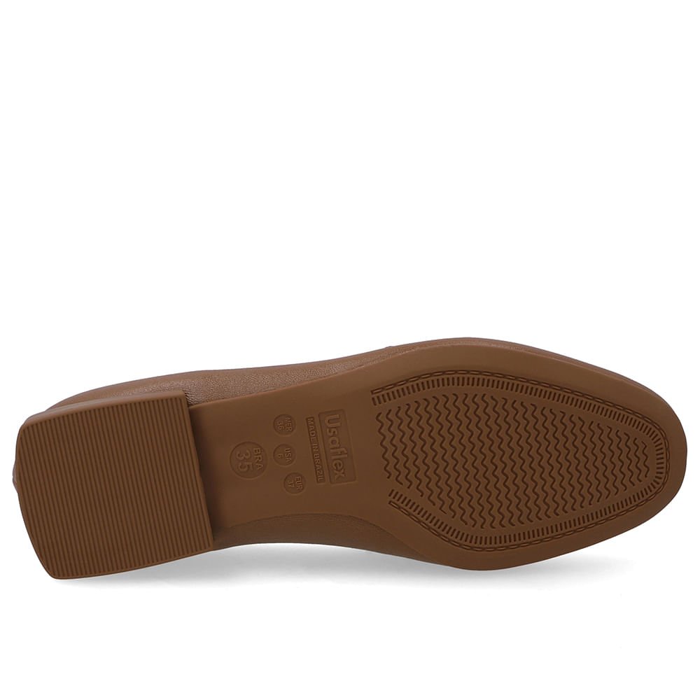 Loafer Marrom Couro Salto Bloco Chapa Monograma Marrom 5