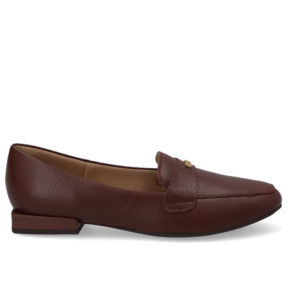 Loafer Vermelho Couro Salto Bloco