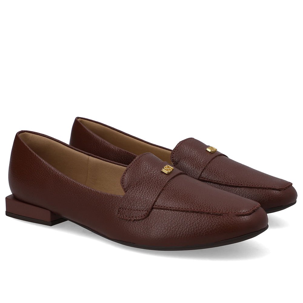 Loafer Vermelho Couro Salto Bloco Vermelho 2