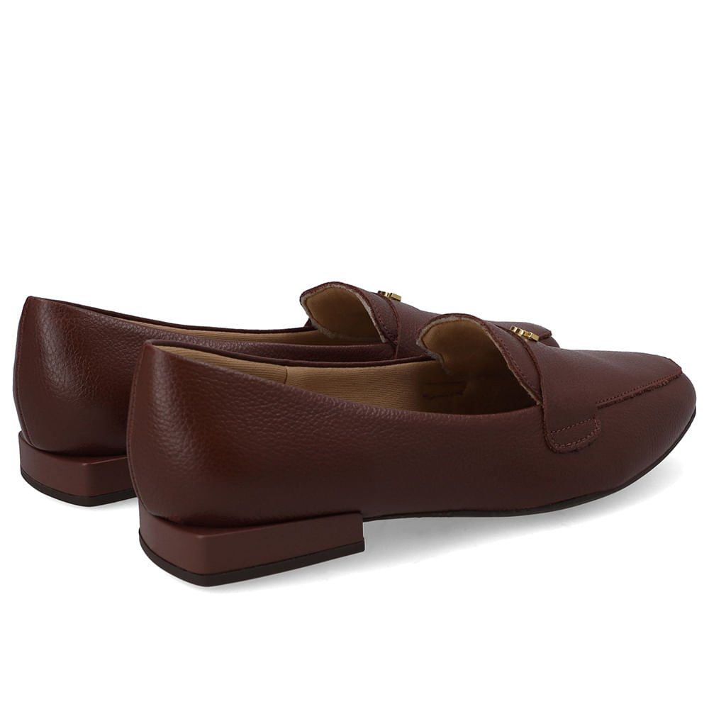 Loafer Vermelho Couro Salto Bloco Vermelho 3