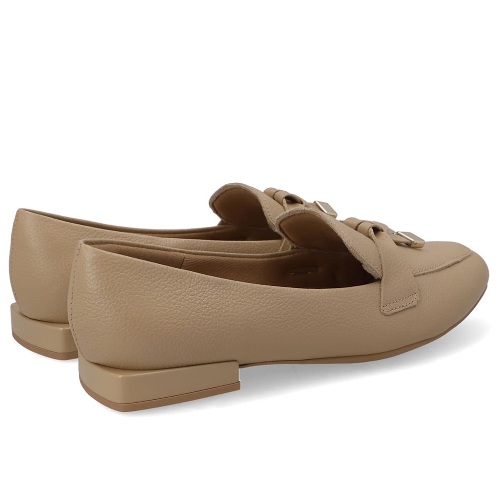 Loafer Bege Couro Top Bege 3