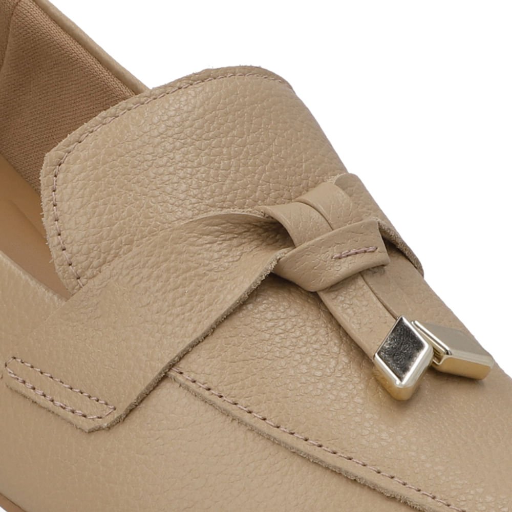 Loafer Bege Couro Top Bege 4