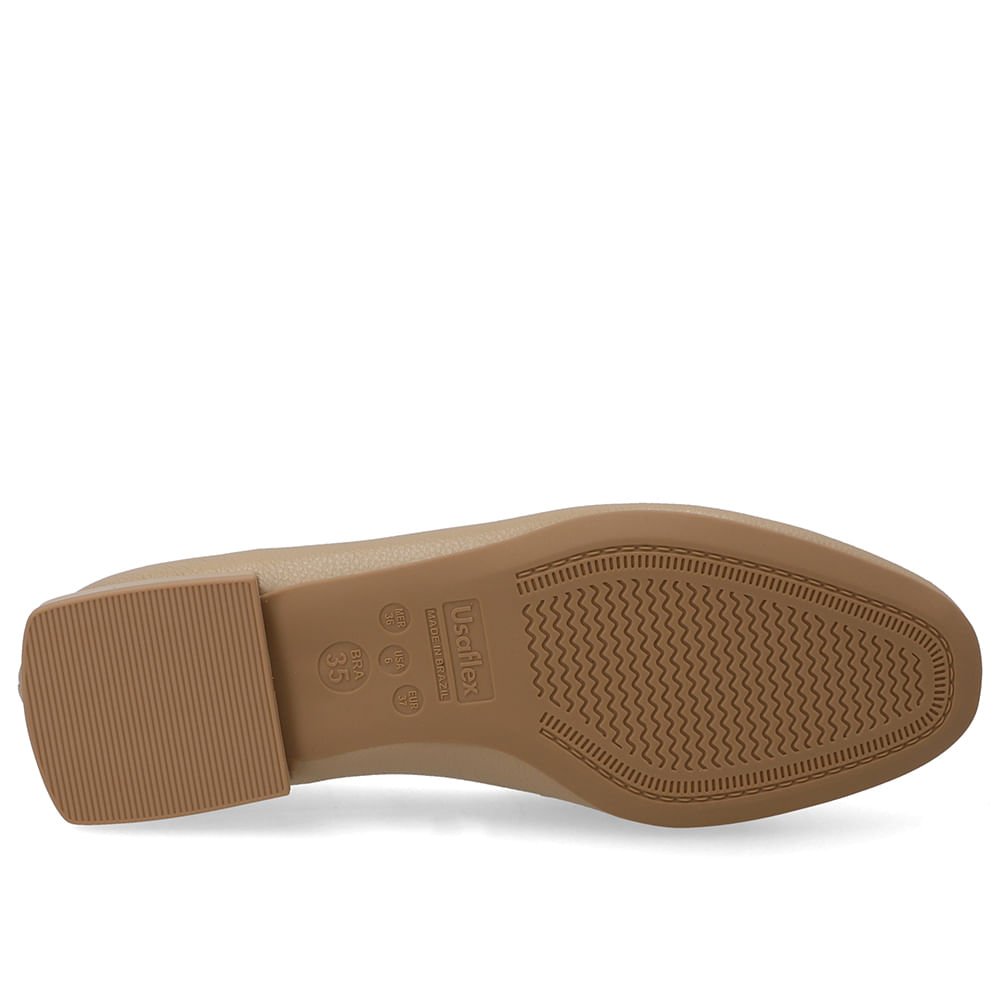 Loafer Bege Couro Top Bege 5
