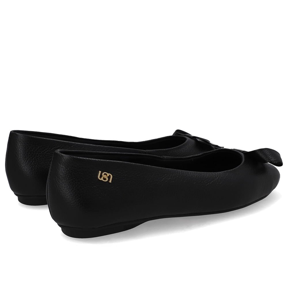 Sapatilha Preta Couro Top Preto 3