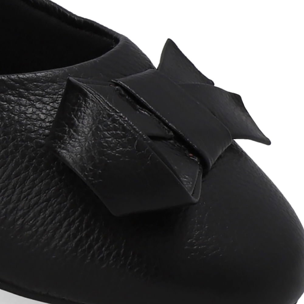 Sapatilha Preta Couro Top Preto 4