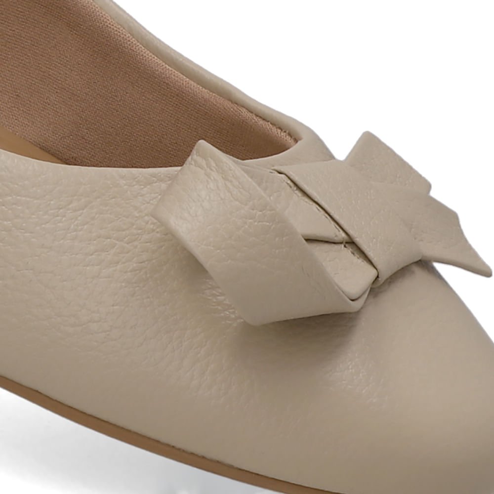 Sapatilha Bege Couro Top Bege 4