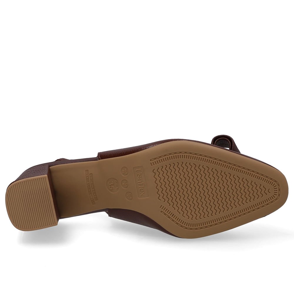 Slingback Couro Vermelho Bico Redondo Vermelho 5