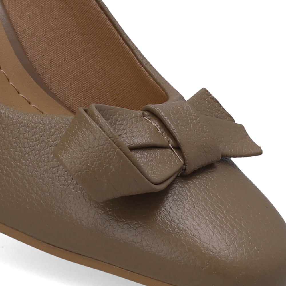 Slingback Couro Marrom Bico Redondo Marrom 4