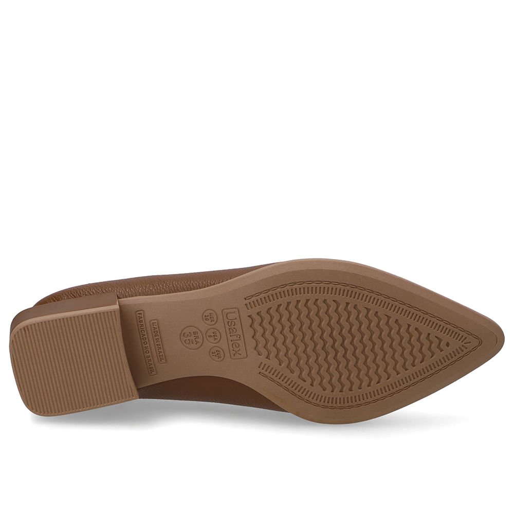 Loafer Couro Marrom Bico Fino Marrom 5