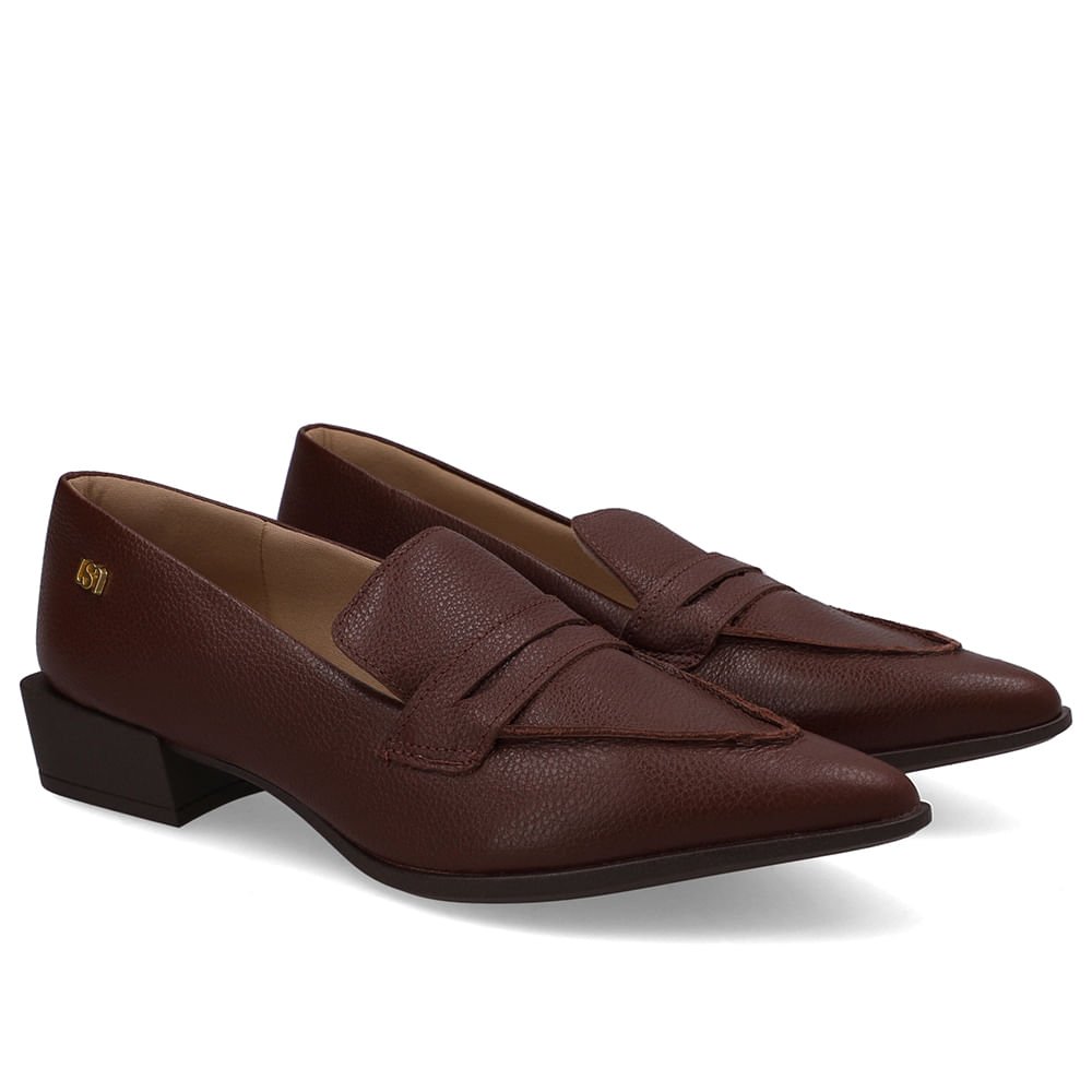 Loafer Couro Vermelho Bico Fino Vermelho 2