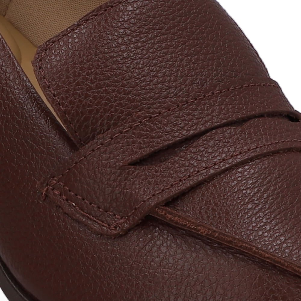 Loafer Couro Vermelho Bico Fino Vermelho 4