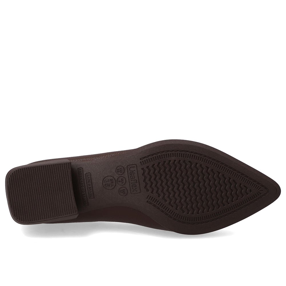 Loafer Couro Marrom Bico Fino Marrom 5