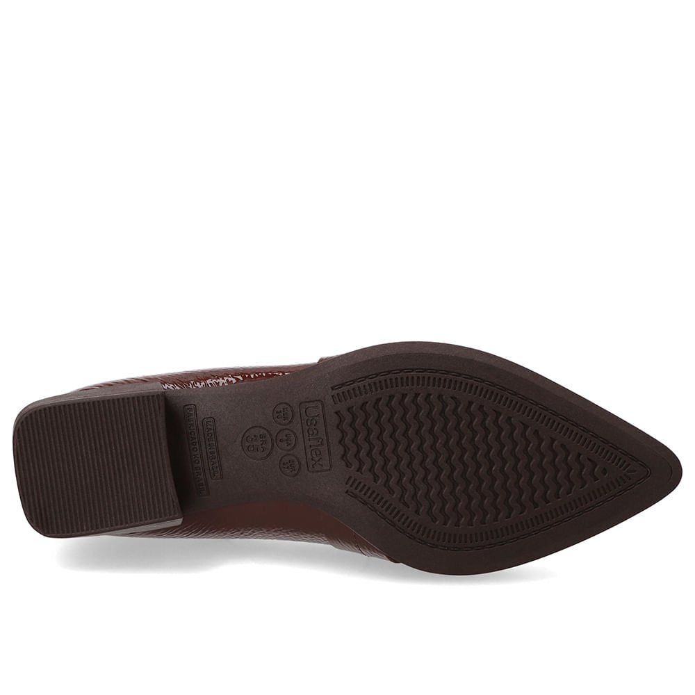 Loafer Couro Vermelho Bico Fino Enfeite Cadeado Vermelho 5