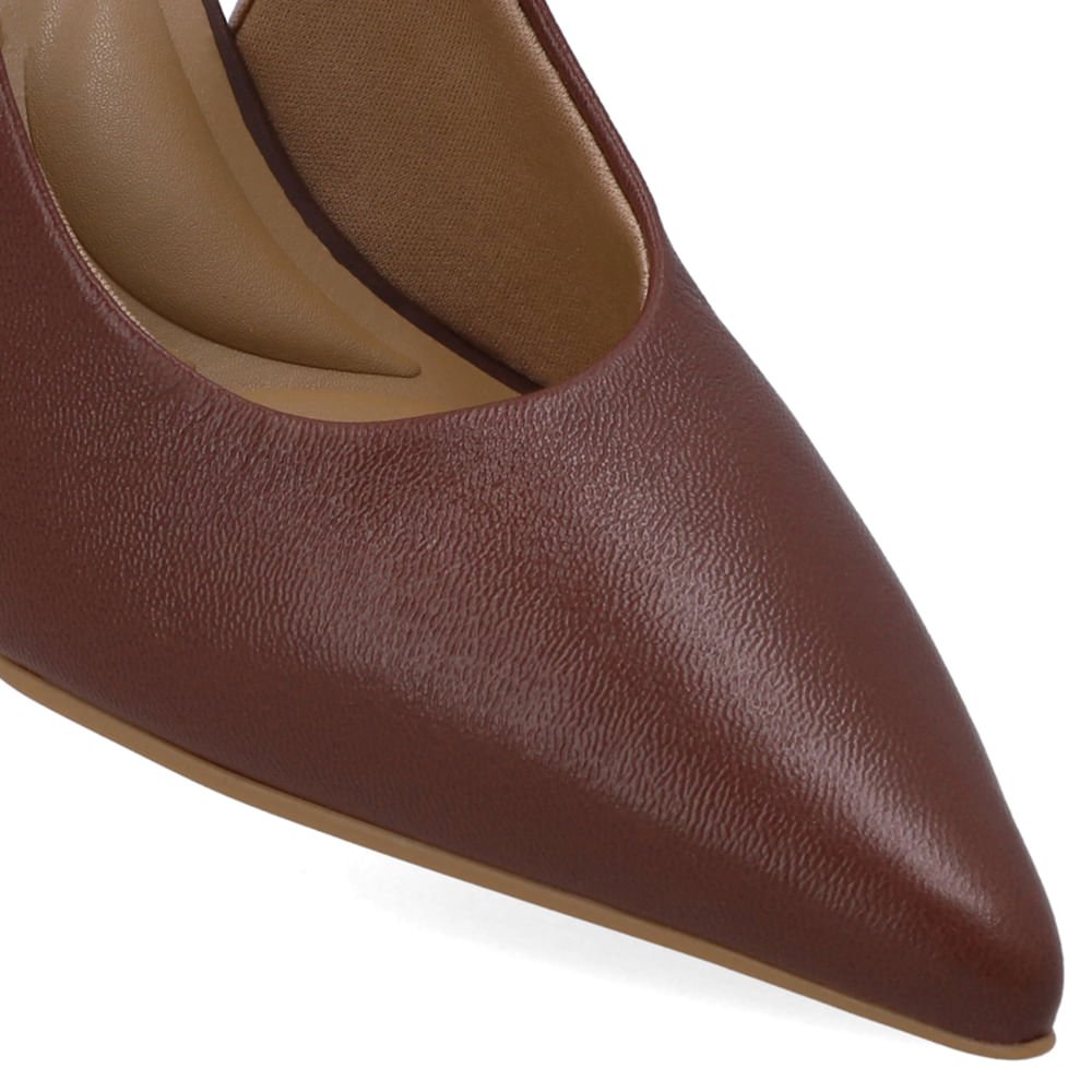 Slingback Vermelho Couro Salto Anabela Vermelho 4