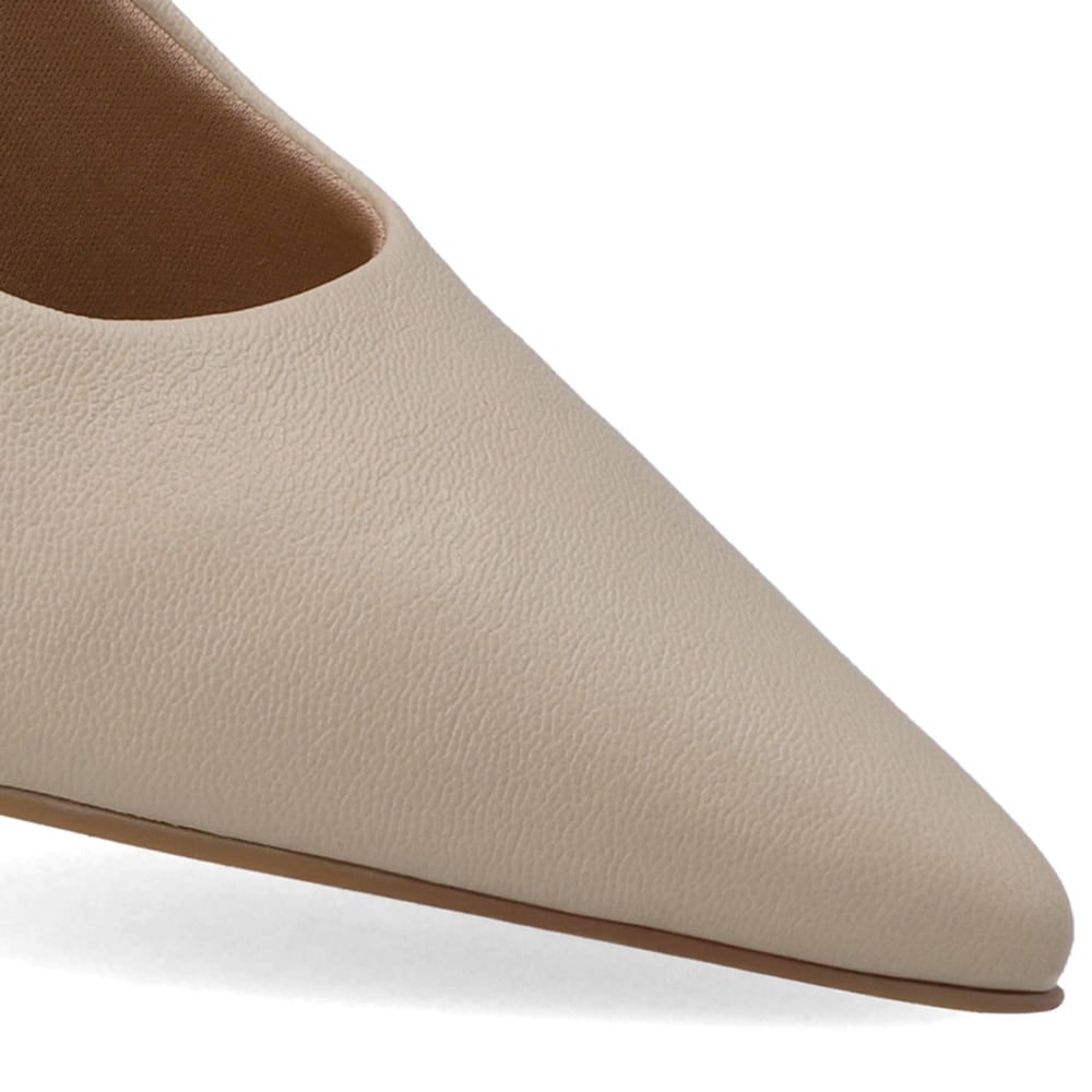 Slingback Bege Couro Salto Anabela Bege 4