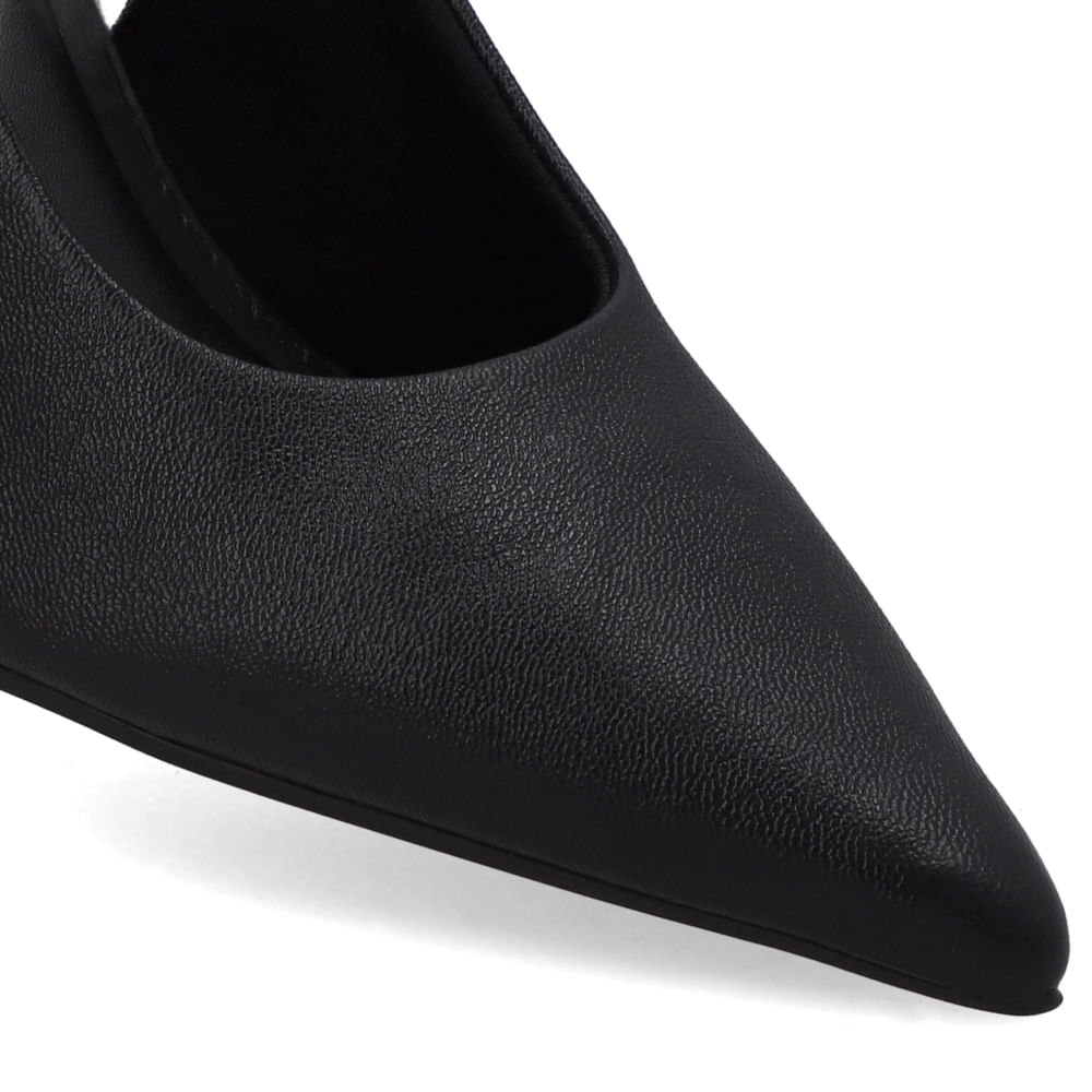 Slingback Preto Couro Salto Anabela Preto 4