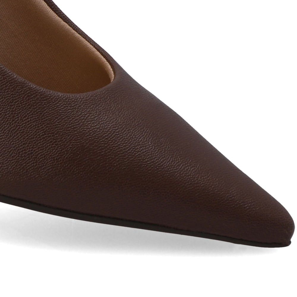Slingback Marrom Couro Salto Anabela Marrom 4