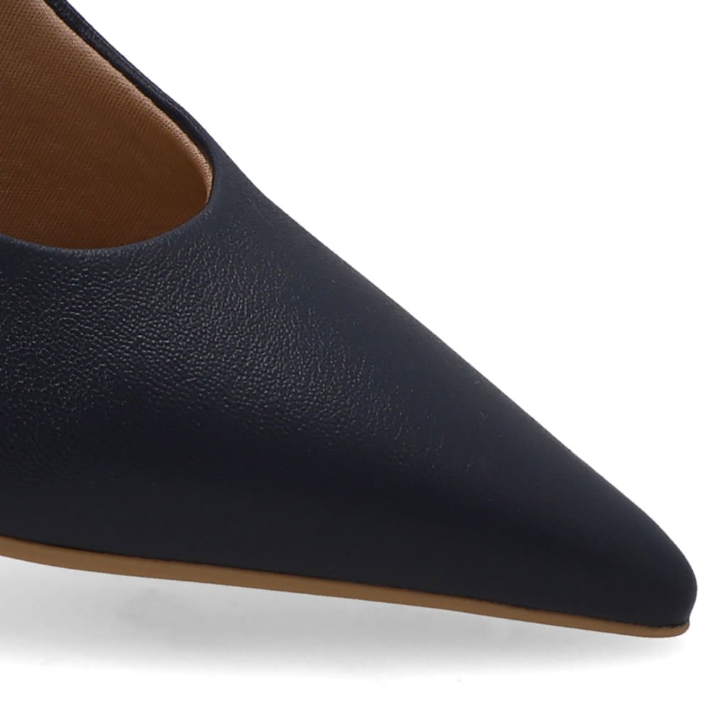 Slingback Azul Couro Salto Anabela Azul 4