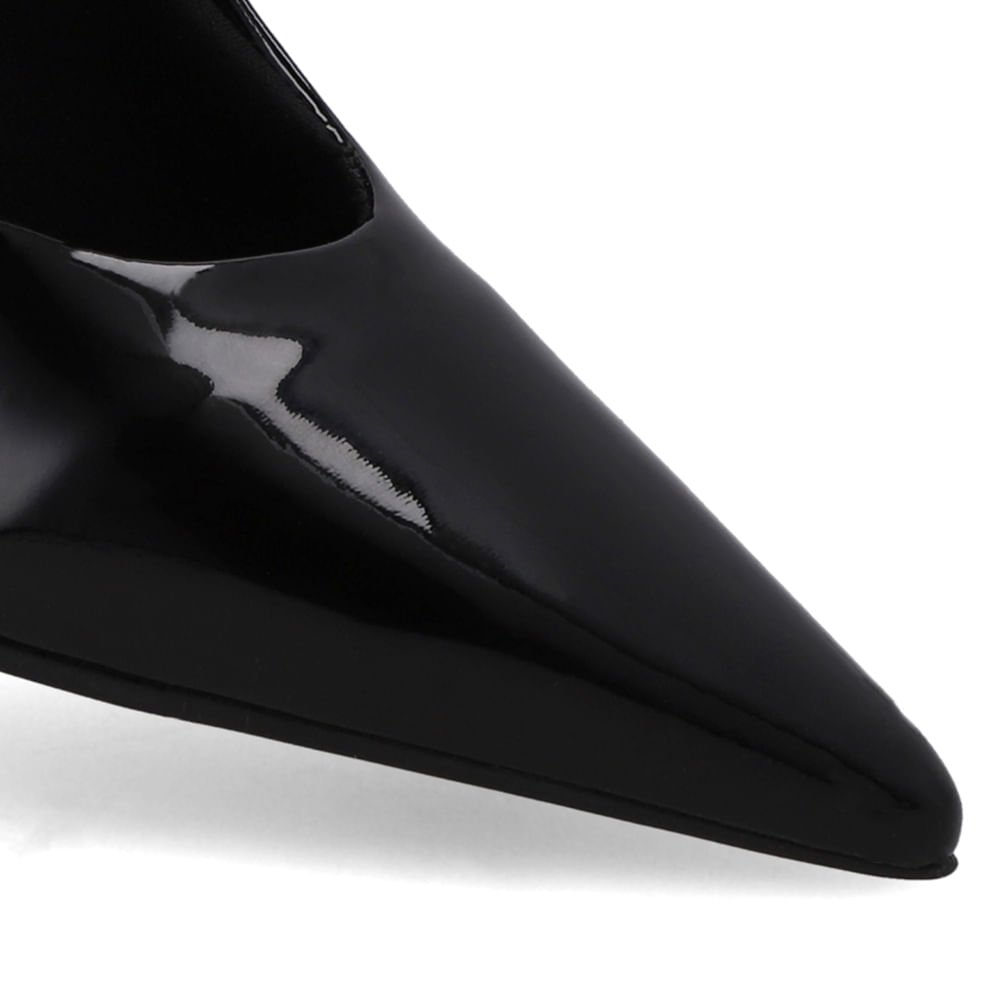 Slingback Preto Verniz Salto Anabela Preto 4