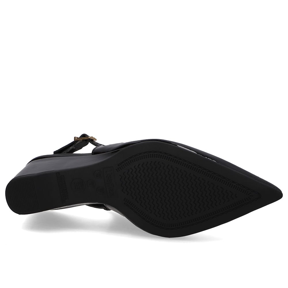 Slingback Preto Verniz Salto Anabela Preto 5