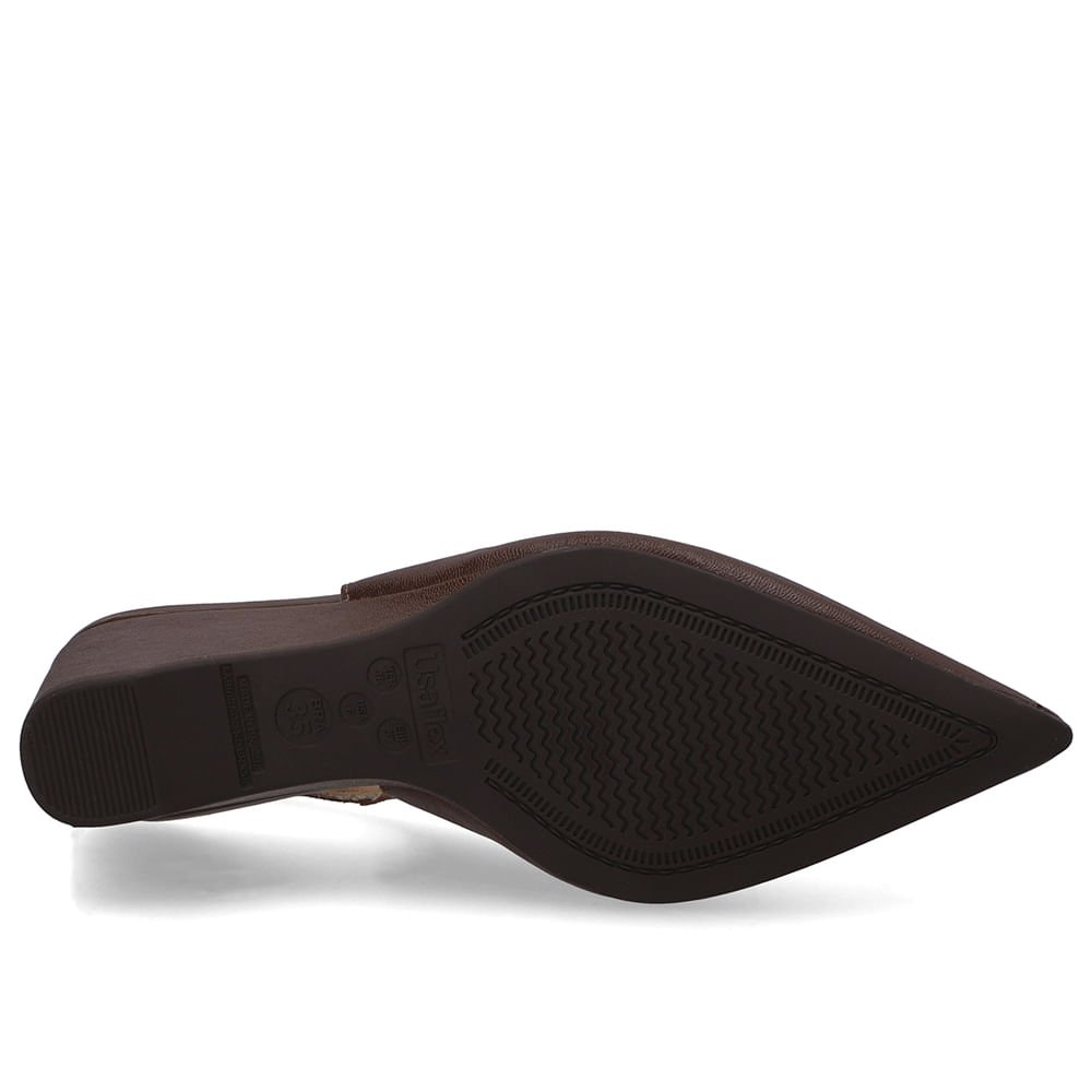 Scarpin Couro Marrom Tira Marrom 5
