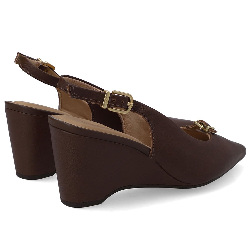 Scarpin Couro Marrom Tira Marrom 3