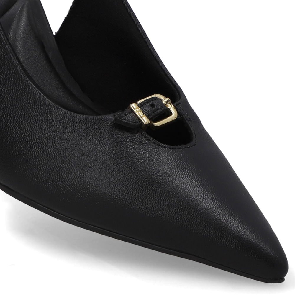 Scarpin Couro Preto Tira Preto 4