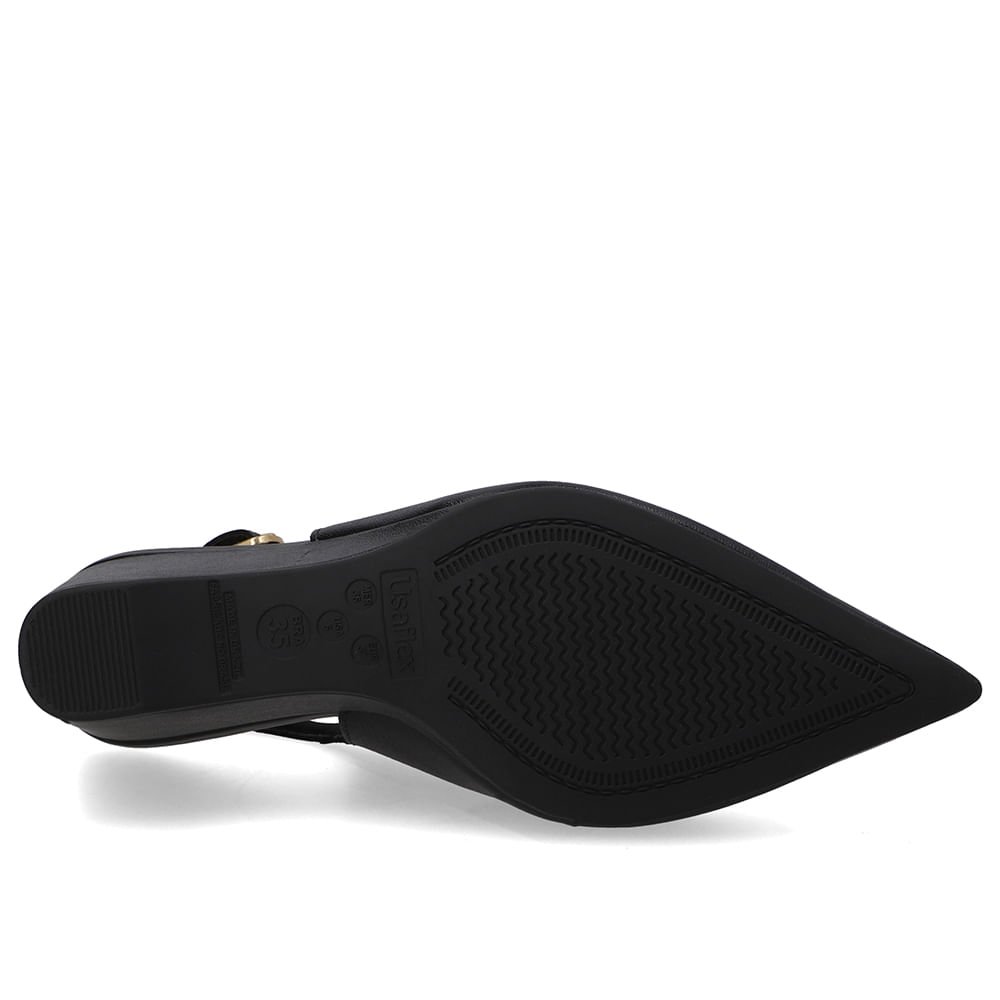 Scarpin Couro Preto Tira Preto 5