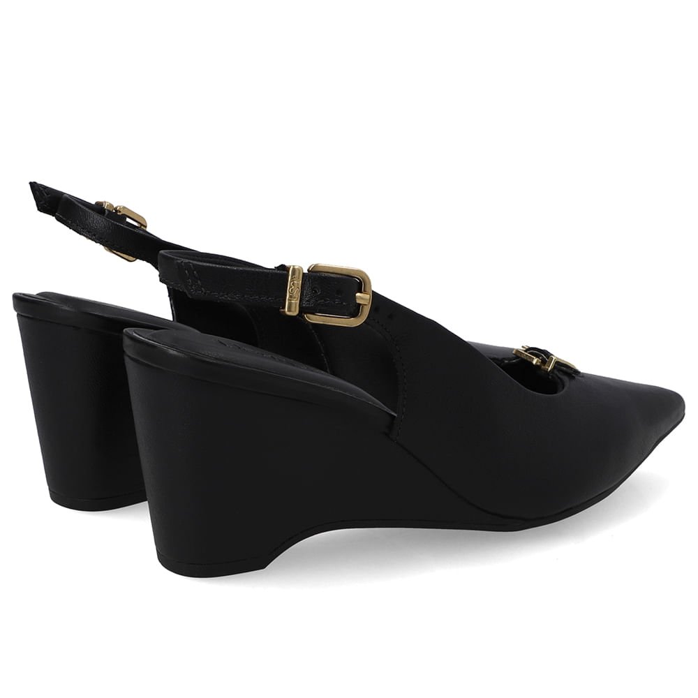 Scarpin Couro Preto Tira Preto 3