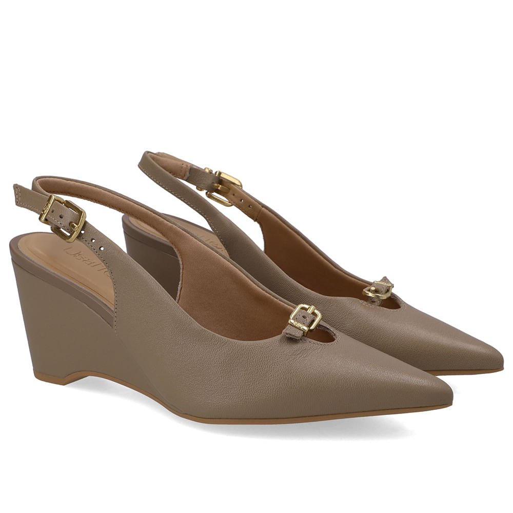 Scarpin Couro Marrom Tira Marrom 2