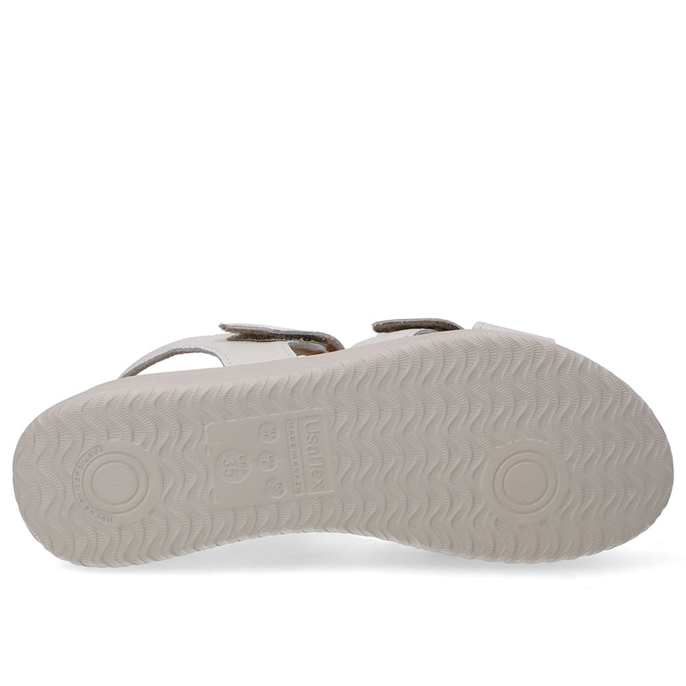 Sandália Fecho-Flex Couro Branco Branco 5