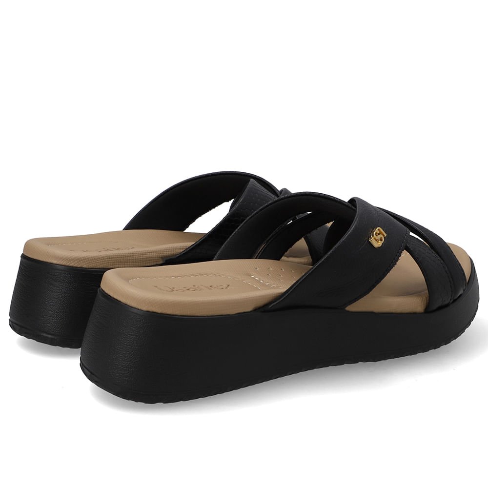 Tamanco Couro Preto Tiras Preto 3