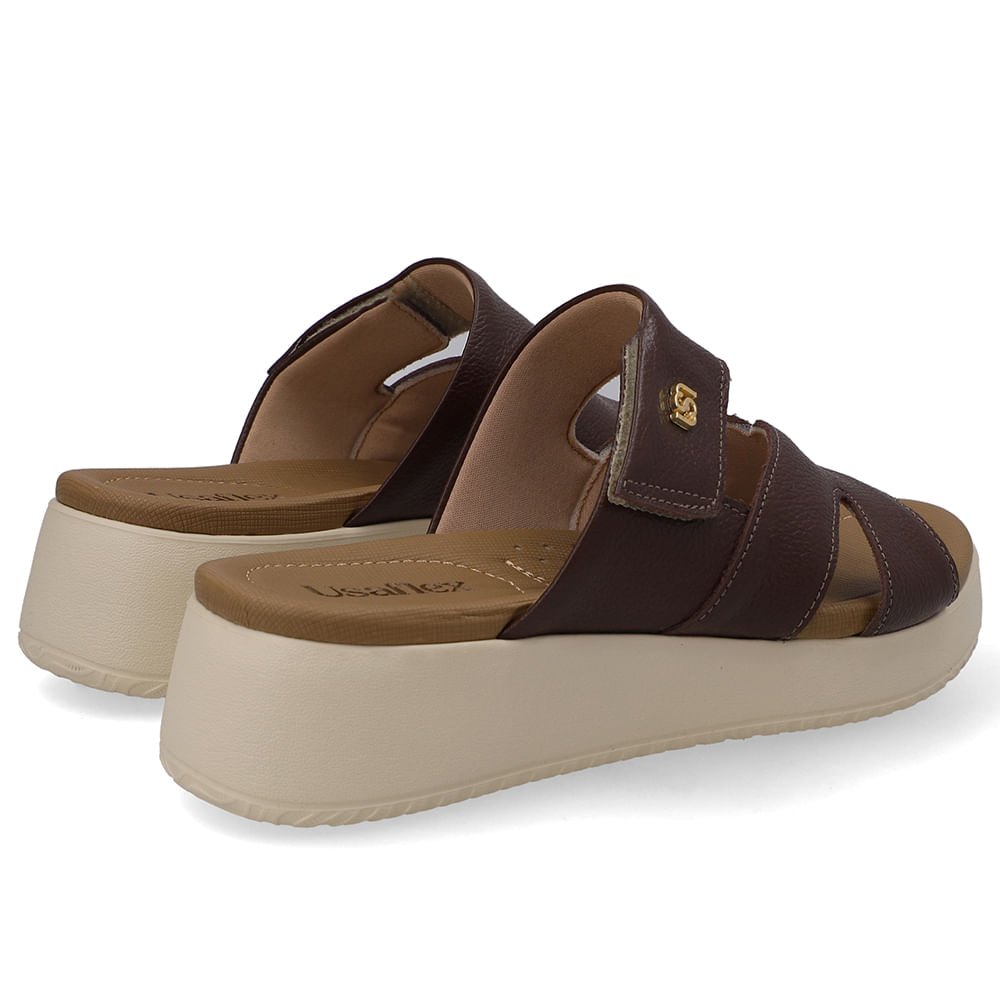 Tamanco Couro Marrom Fecho-Flex Marrom 3