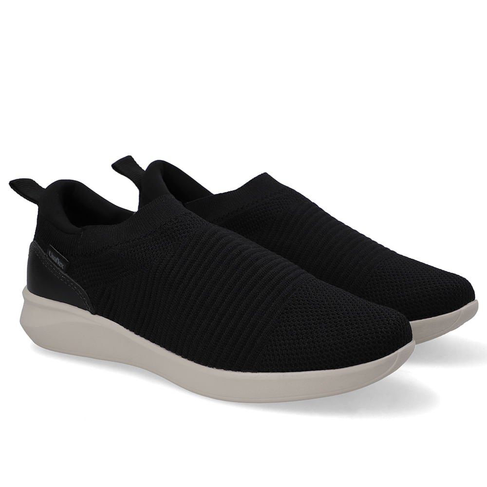 Tênis Slip On Tricot Preto Preto 2