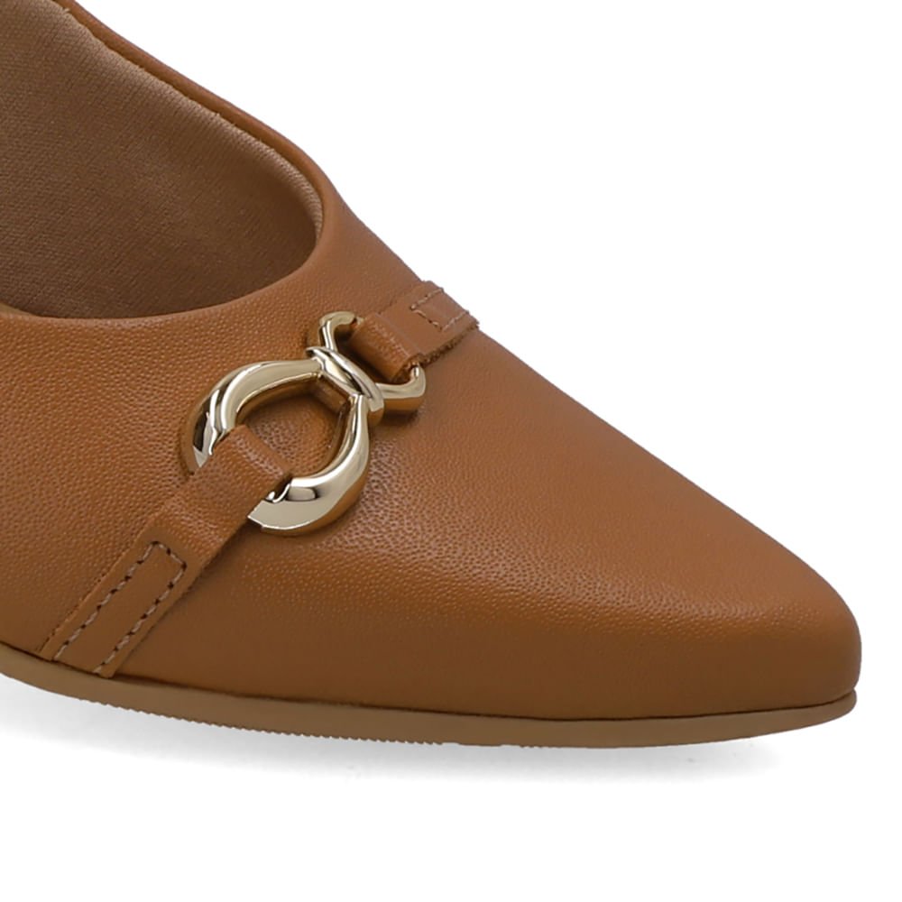 Slingback Couro Marrom Top Bico Fino Marrom 4