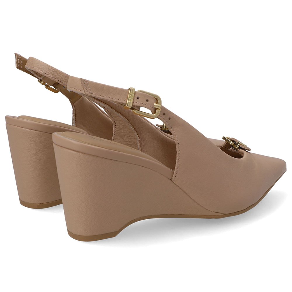 Scarpin Couro Bege Tira Bege 3