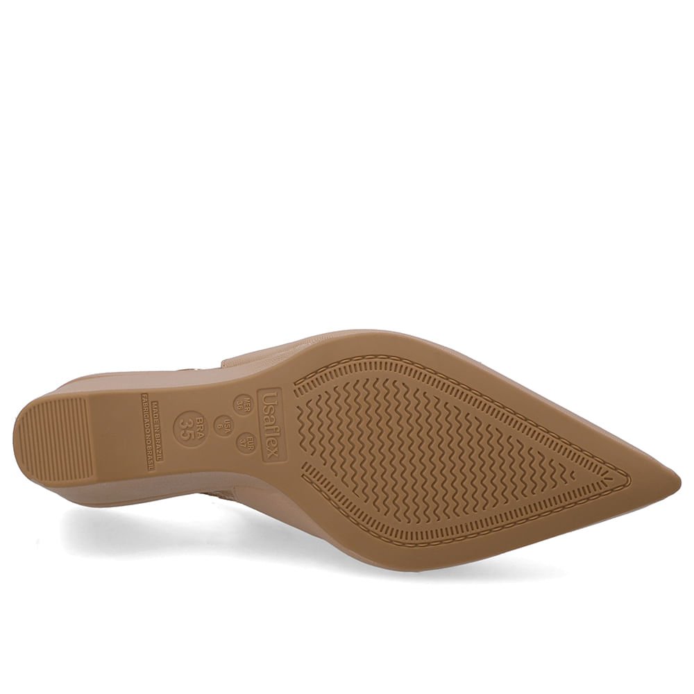 Scarpin Couro Bege Tira Bege 5