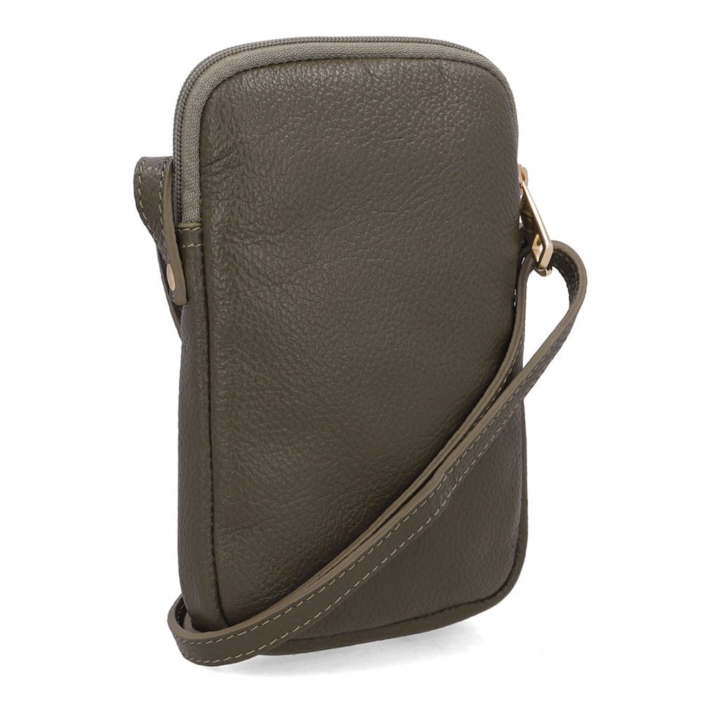 Bolsa Tiracolo Couro Verde Ajuste Alça Verde 2