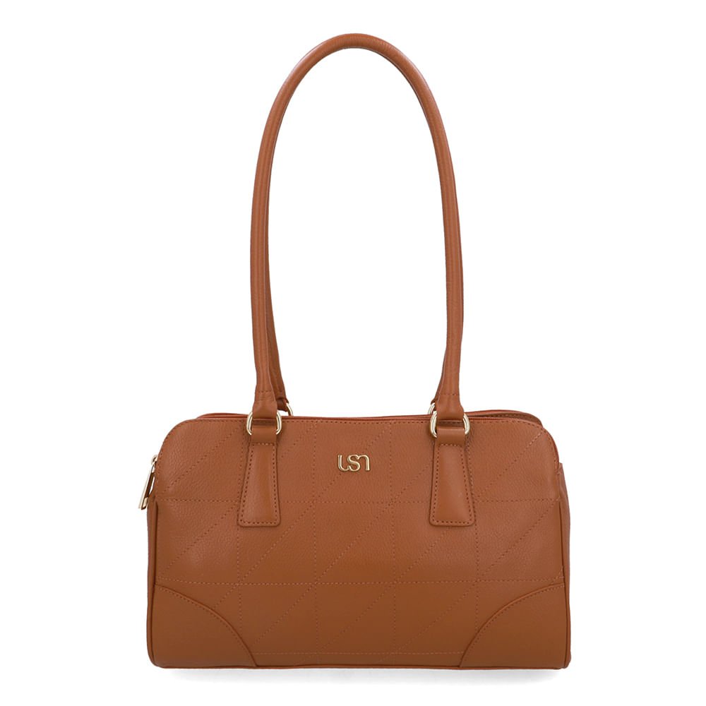 Bolsa Baguete Couro Marrom Matelassê