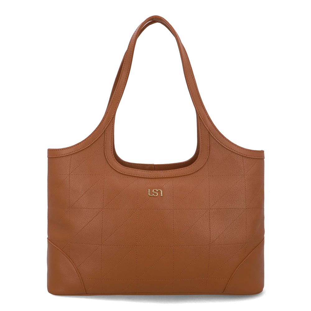 Bolsa Shopper Couro Marrom Matelassê