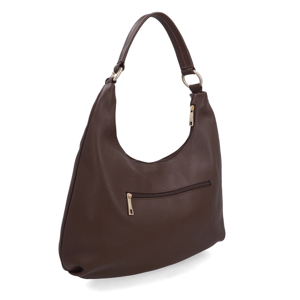 Bolsa Hobo Couro Marrom Barbicacho Marrom 2