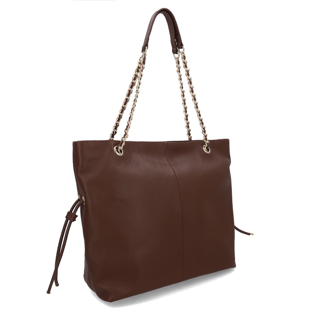 Bolsa Shopper Couro Marrom Marrom 2