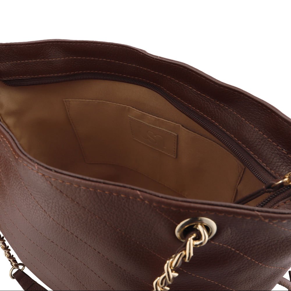 Bolsa Shopper Couro Marrom Marrom 3