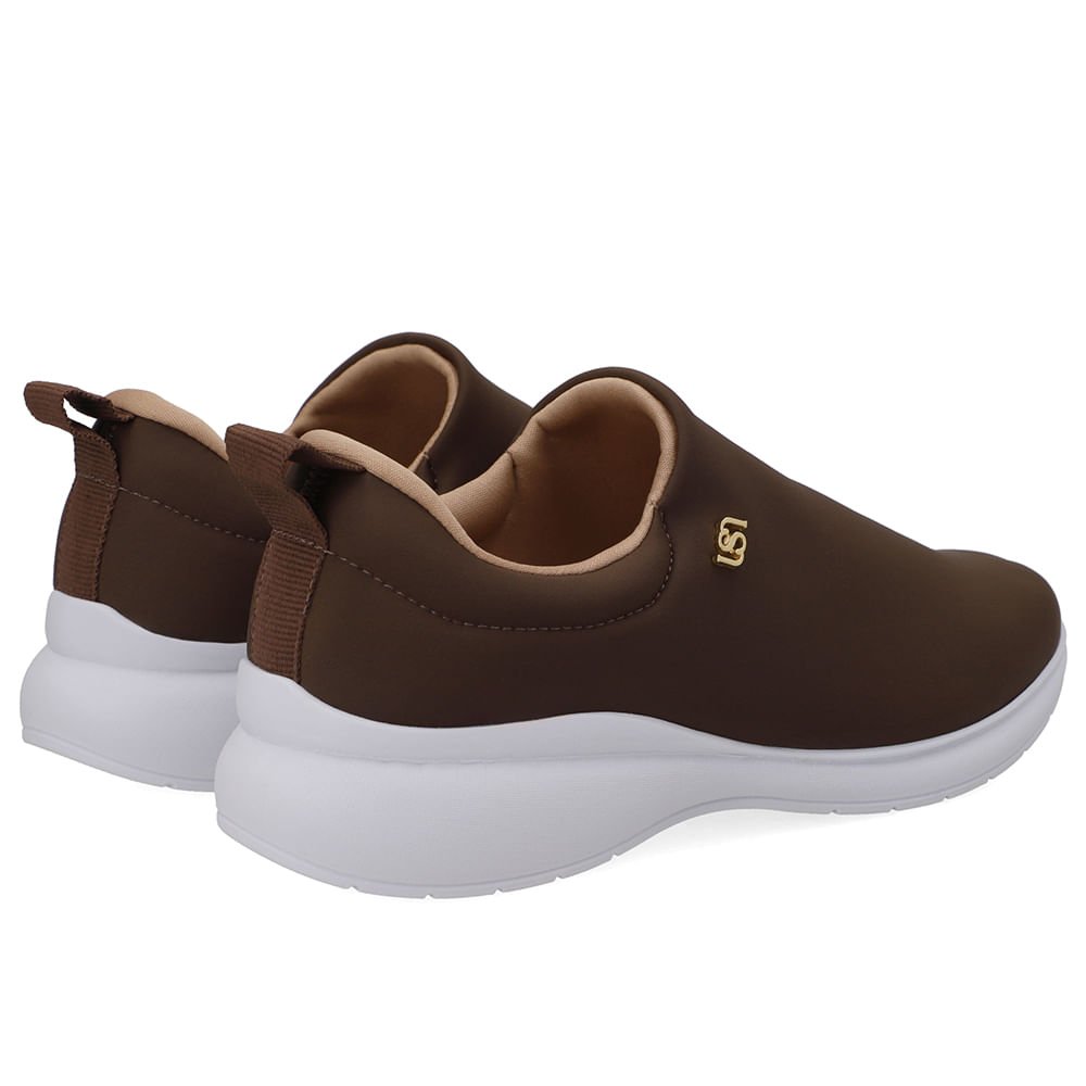 Tênis Slip On Marrom Elastano Marrom 3