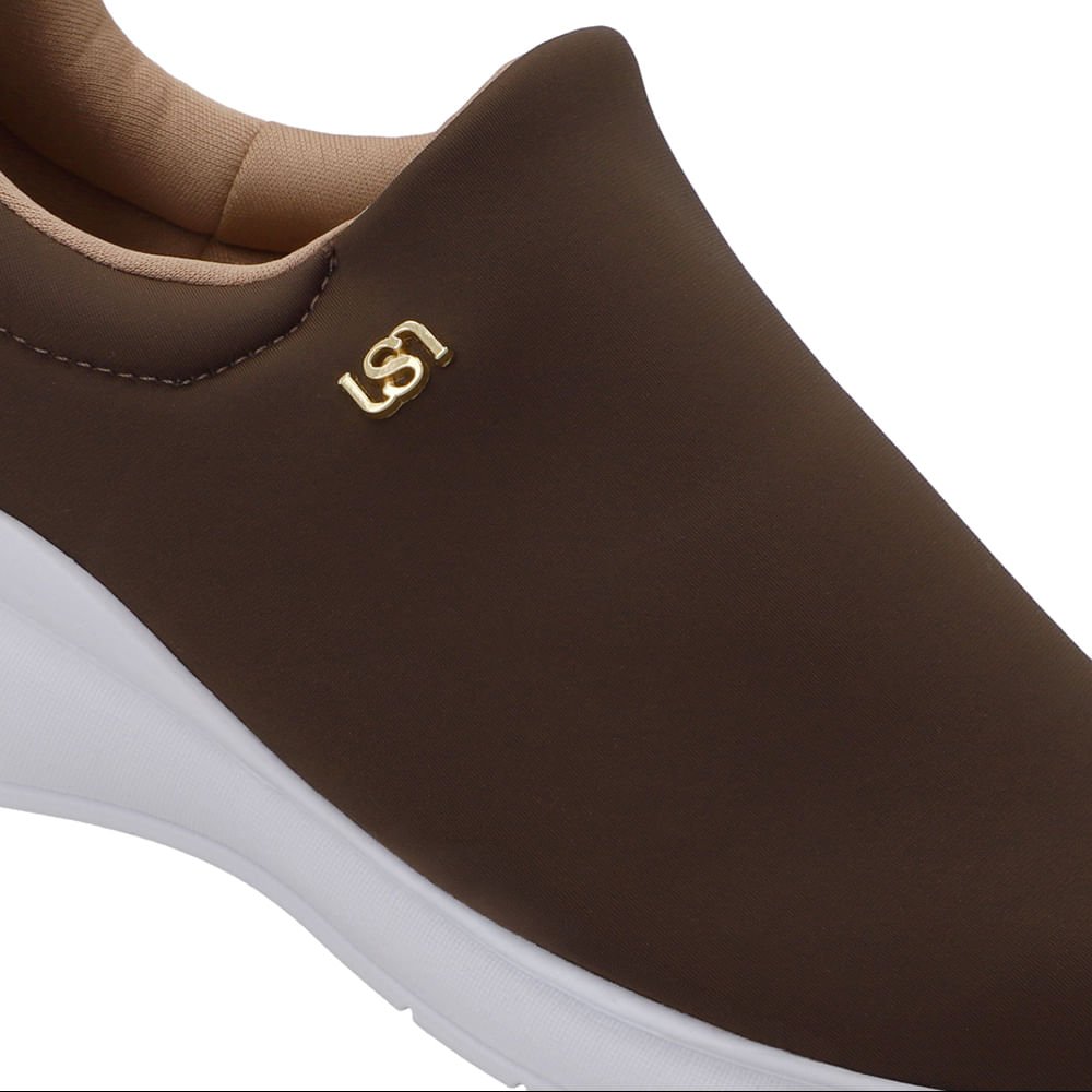 Tênis Slip On Marrom Elastano Marrom 4