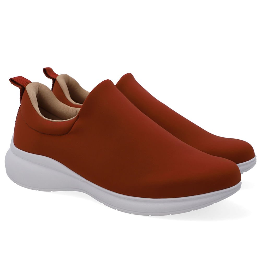 Tênis Slip On Vermelho Elastano Vermelho 2