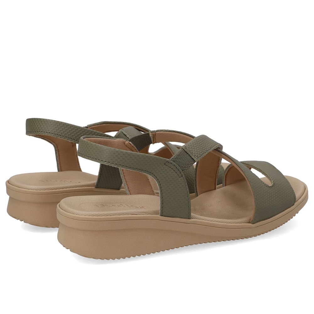 Sandália Plataforma Couro Verde Militar Verde 3
