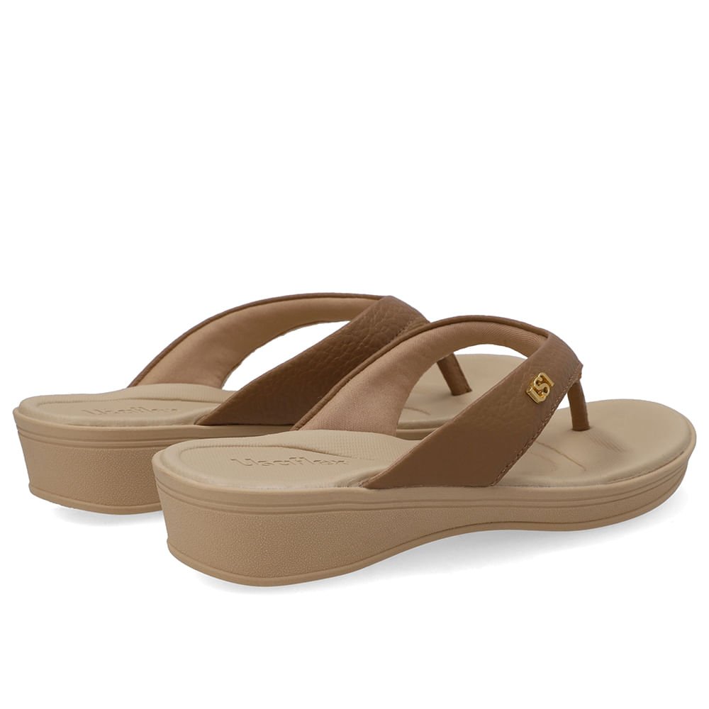 Chinelo Salto Plataforma Couro Marrom Marrom 3