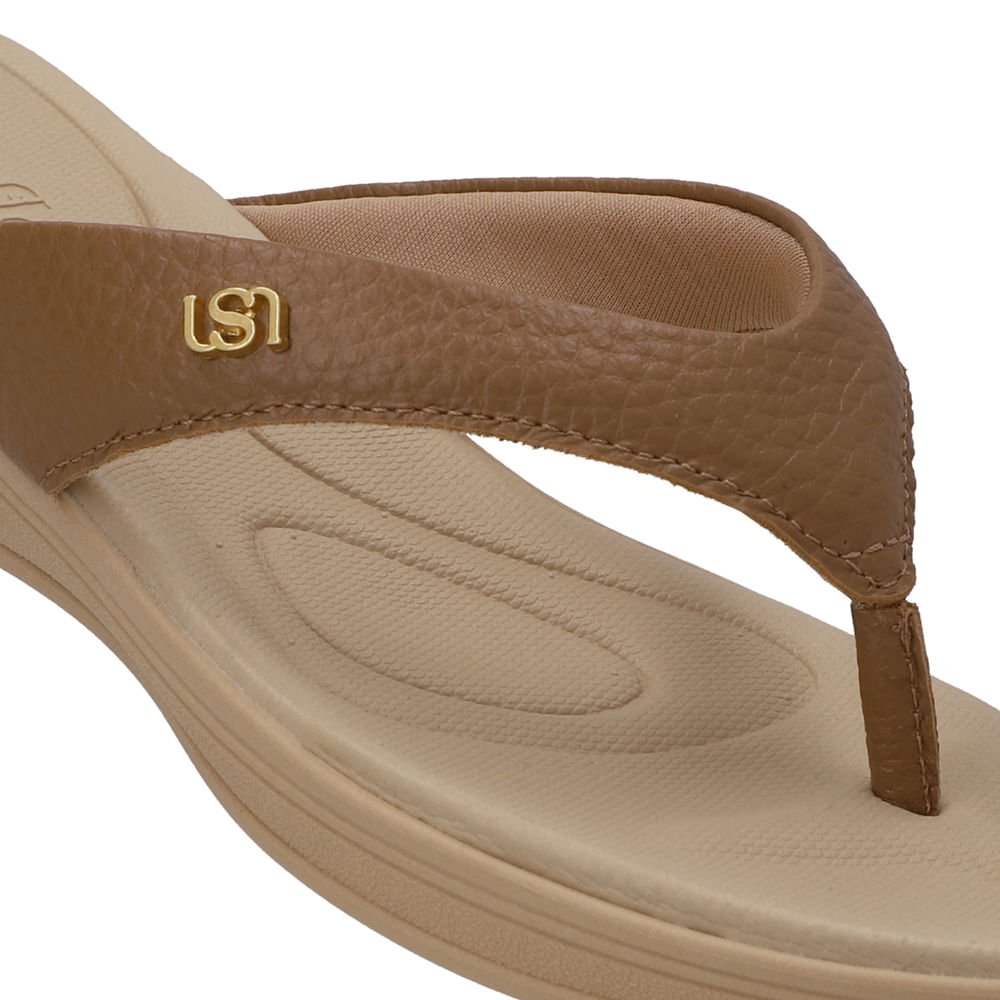 Chinelo Salto Plataforma Couro Marrom Marrom 4