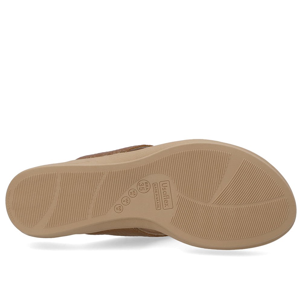 Chinelo Salto Plataforma Couro Marrom Marrom 5